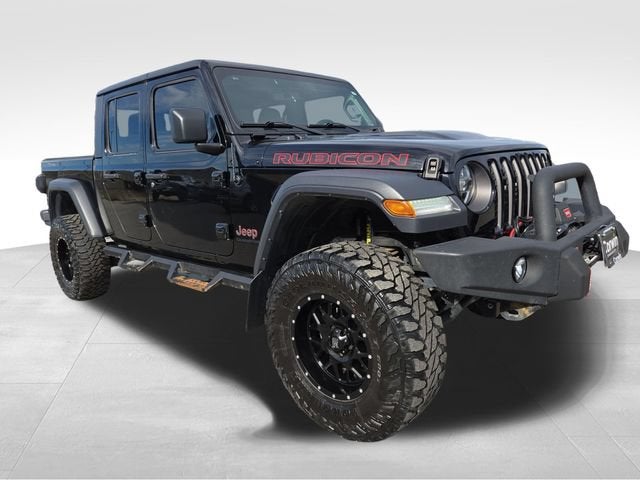 2021 Jeep Gladiator Rubicon in Black — front three-quarter view