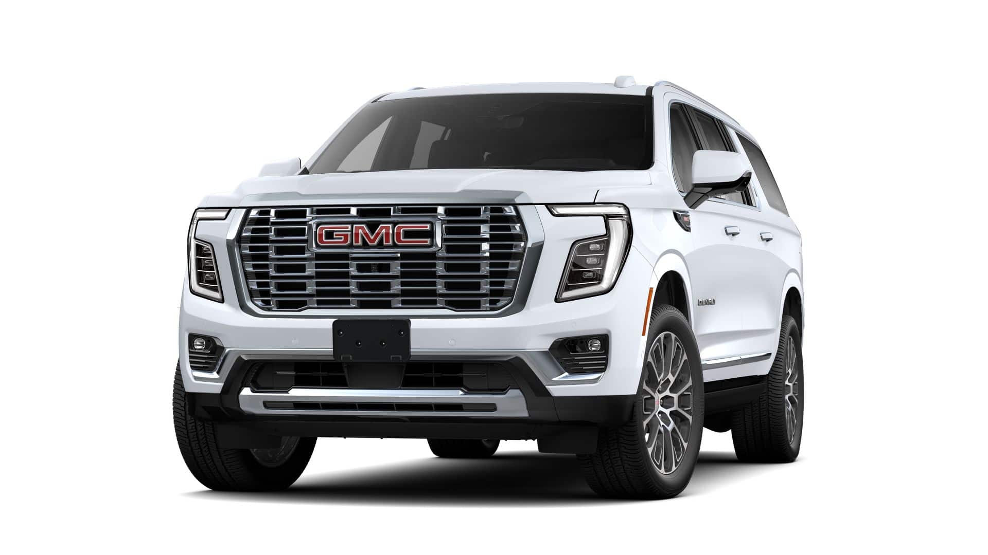 2026 GMC Yukon XL Denali in Glacier White Tricoat — front three-quarter view