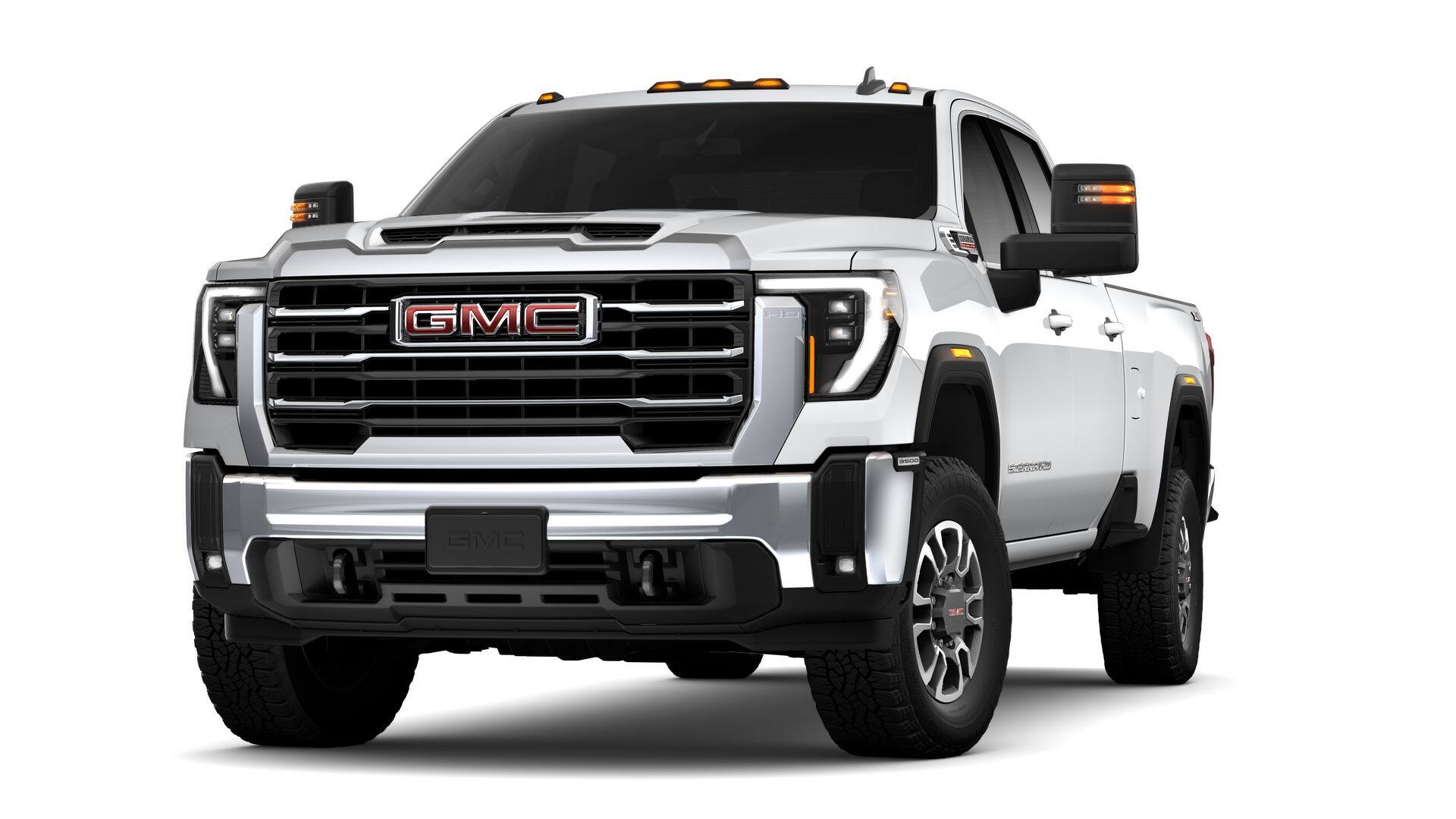 2026 GMC Sierra 3500 HD SLE in Summit White — front three-quarter view