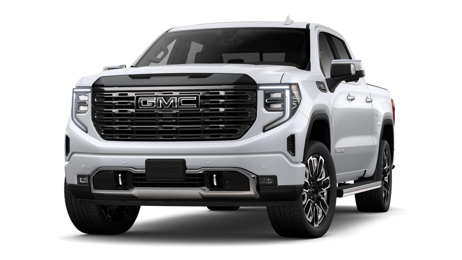 2026 GMC Sierra 1500 Denali Ultimate in Glacier White Tricoat — front three-quarter view