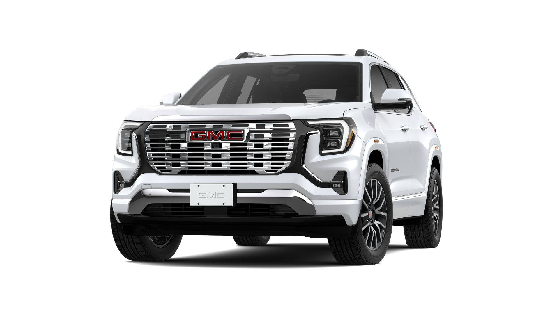 2026 GMC Terrain Denali in Glacier White Tricoat — front three-quarter view
