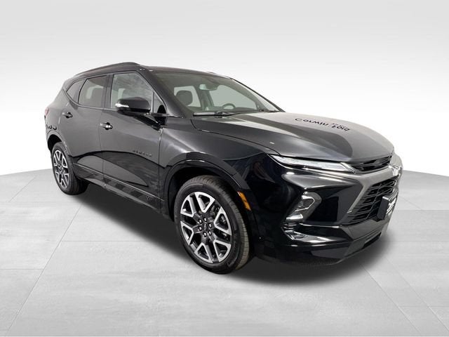 2025 Chevrolet Blazer RS in Black — front three-quarter view