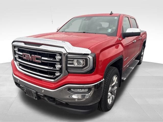 2018 GMC Sierra 1500 SLT in Cardinal Red — front three-quarter view
