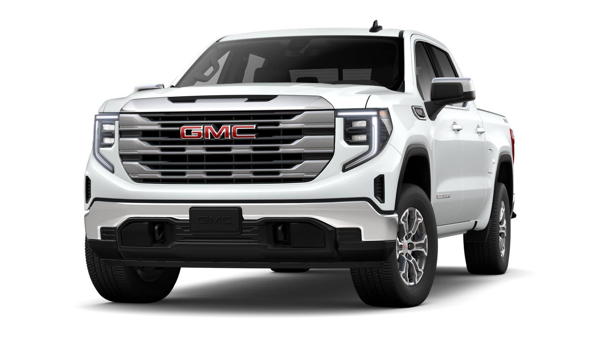 2026 GMC Sierra 1500 SLE in Summit White — front three-quarter view