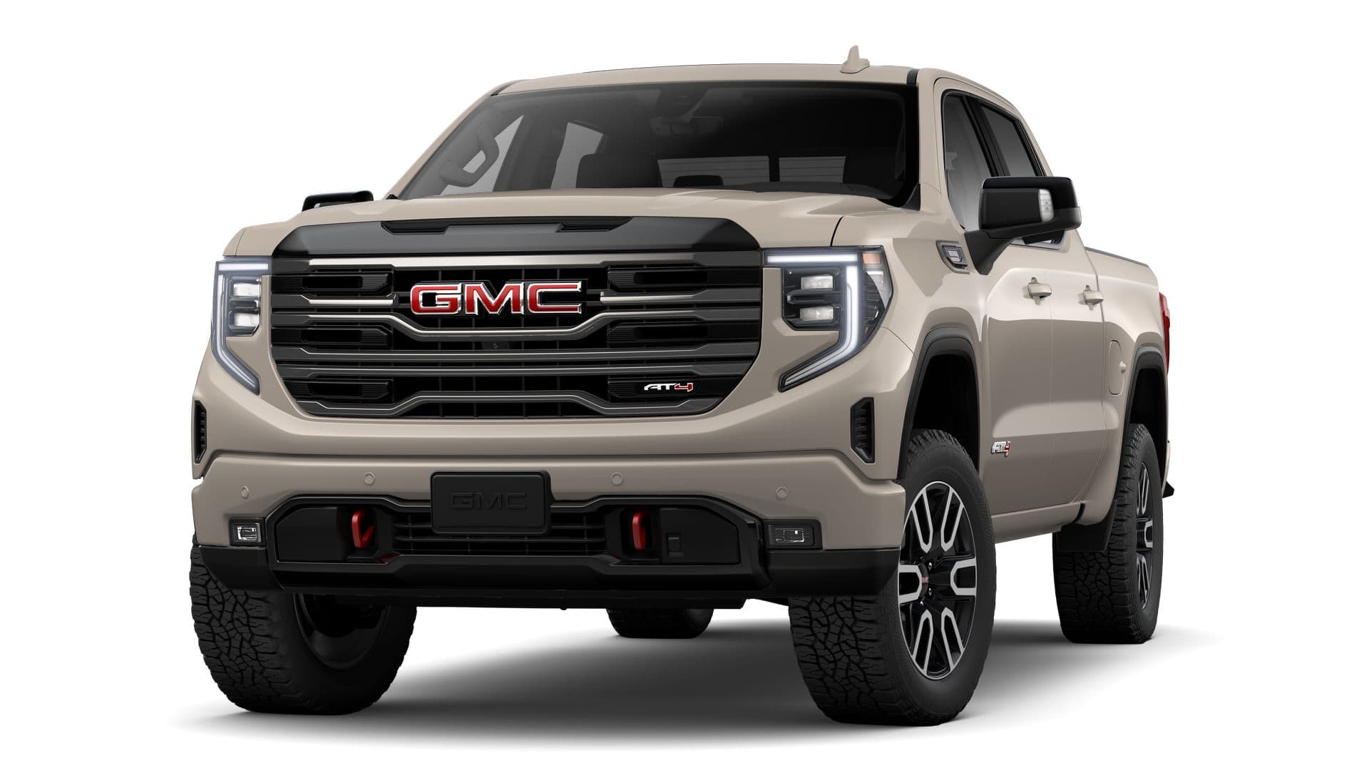 2026 GMC Sierra 1500 AT4 in Coastal Dune — front three-quarter view