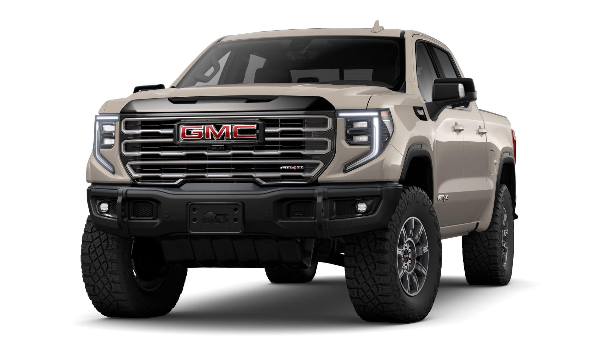 2026 GMC Sierra 1500 AT4X in Coastal Dune — front three-quarter view