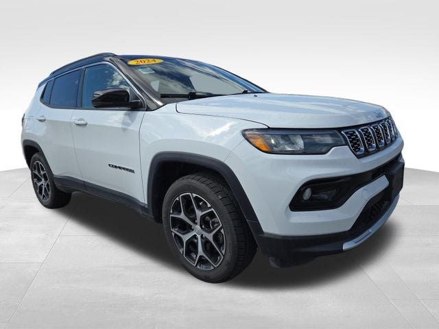 2024 Jeep Compass Limited in Bright White Clearcoat — front three-quarter view